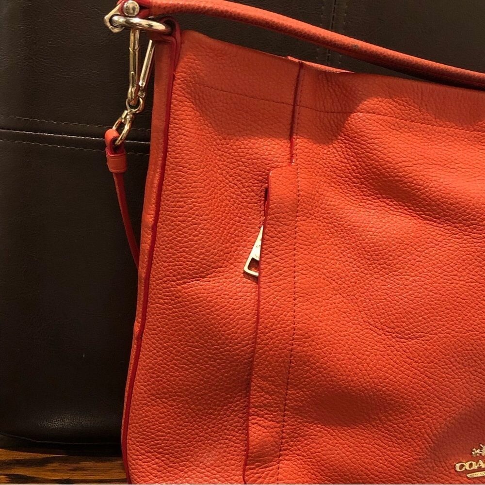 SOLD  COACH Vintage Orange Tangerine Crossbody Briefcase Shoulder Bag - Picture 4 of 16